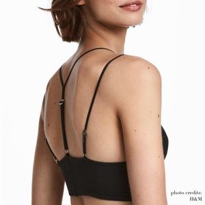 ♡ H&M Black Mesh Strappy Bralette ♡